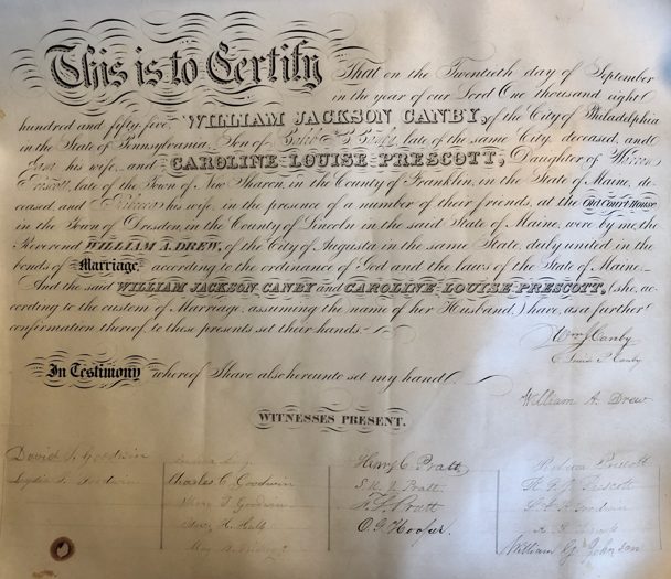 Louisa Prescott Marriage Record